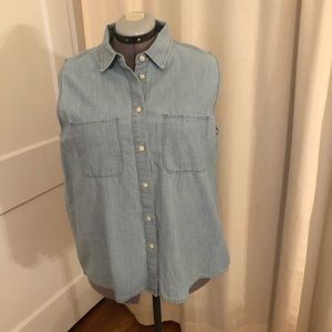 Madewell sleeveless denim top XL
